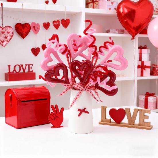 Valentines Day Decorations Red Heart Berries Picks Artificial Valentines Day Floral Cuttings for Home Office Wedding Anniversary Party Decor Gift