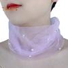Solid Color Neck Collar Faux Pearls Decor Elastic Organza Lace Scarf Elegant Multi-functional Elastic Neck Wrap