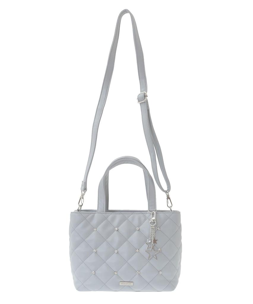 Maison de FLEUR Tote Bag with Star Grayish 08000645200 Women's 2-Way Charm, Blue,