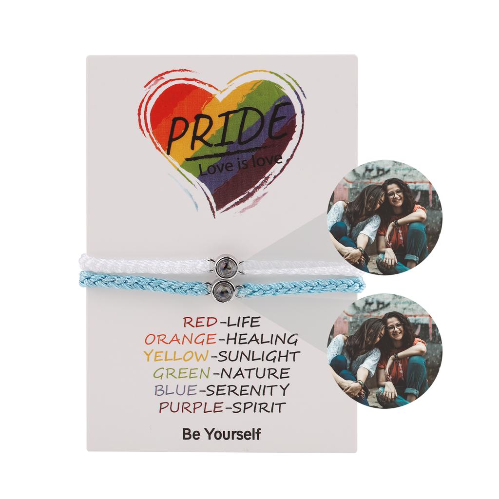 Проекционный браслет для индивидуальных фотографий и открытокНовый плетеный браслет Браслет Проекционное ожерелье на заказ Личность