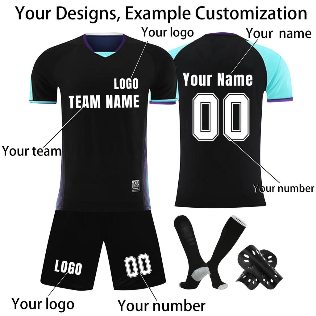Personalised Shirts Kit Mens Girls With Name Number Custom Football Jerseys For Boys Training Suit