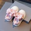 Модная повседневная обувь с бантом для девочек, нескользящая спортивная повседневная обувь с мягкой подошвой