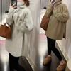 Осень-зима Новая мода Высокий воротник Длинный рукав Однотонные пуловеры Женская одежда Темперамент Вязание Корейский Универсальные Топы