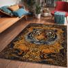 Modern Tiger Art Area Rug Safari Vibe Polyester Chenille Carpet Washroom Floor Mat Washable Dining Room Bedroom Decor Floor Rug