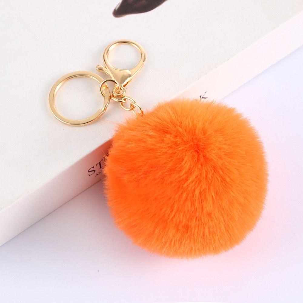 Jewelry Fluffy Pompom Handbag Charms Fur Ball Keychain Car Keyring Pom Fluffy Key Chains Key Holder