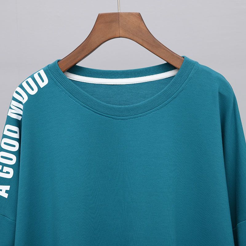 Женский уличный стиль больших размеров, буквы, оверсайз, с длинным рукавом, нашивка, имитация 2 предметов, толстовка, повседневные пуловеры, топы, женская одежда