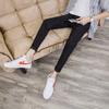Spring/Summer Pure Black Jeans Men's Simple Five Pocket Elastic Slim Fit Small Feet Men's Denim Pants