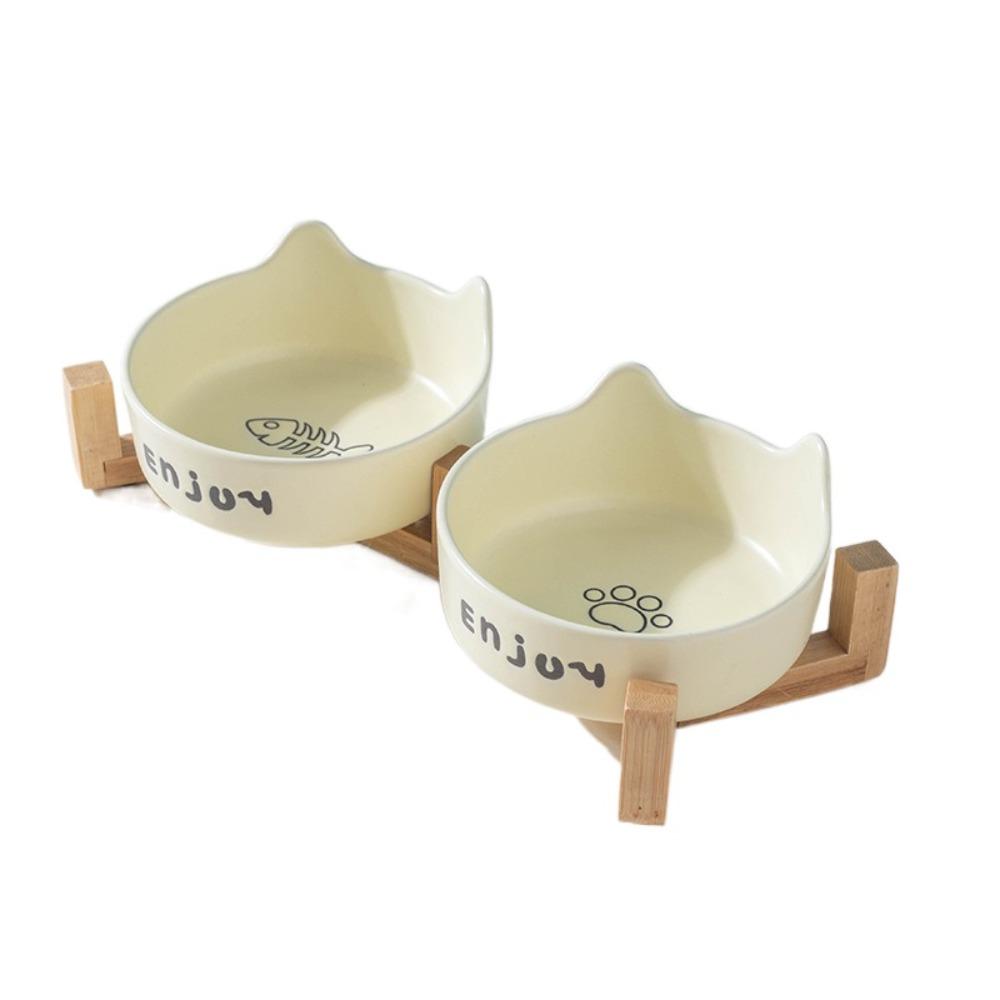 Предотвращающая опрокидывание миска на высокой ножке для кошки, керамическая миска для кормления собаки, миска для питомца для котенка, щенка