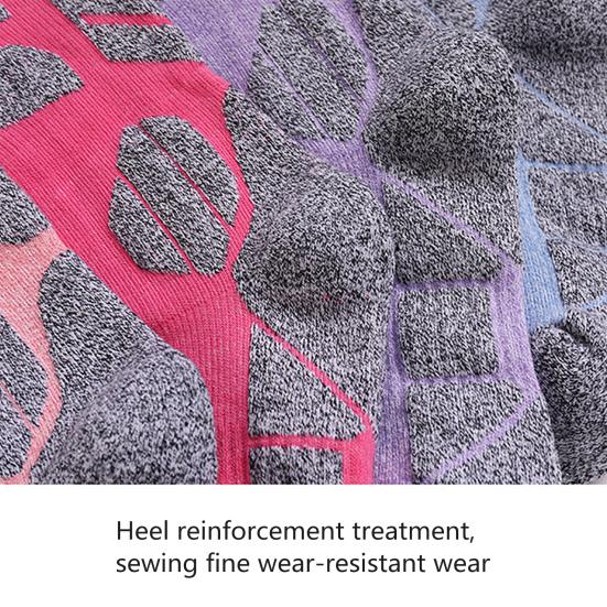 1 пара женских зимних лыжных носков, термоноски из хлопка с длинным паголенком, влагоотводящие, удобные, утолщенные, для занятий спортом на открытом воздухе