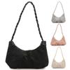 Women Fashion Shoulder Bag PU Leather Twist Handheld Bag Zipper Closure Minimalist Underarm Bag Ladies Commute Bag