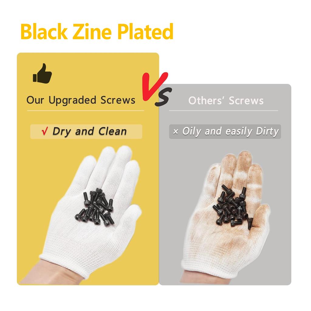 660 метрических винтов с шестигранным углублением под ключ M2 черного цвета, легированная сталь марки 12.9, комплект шайб с метрической шестигранной гайкой