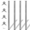 4 Brushed Nickel Table Legs Adjustable Height 1100 Mm