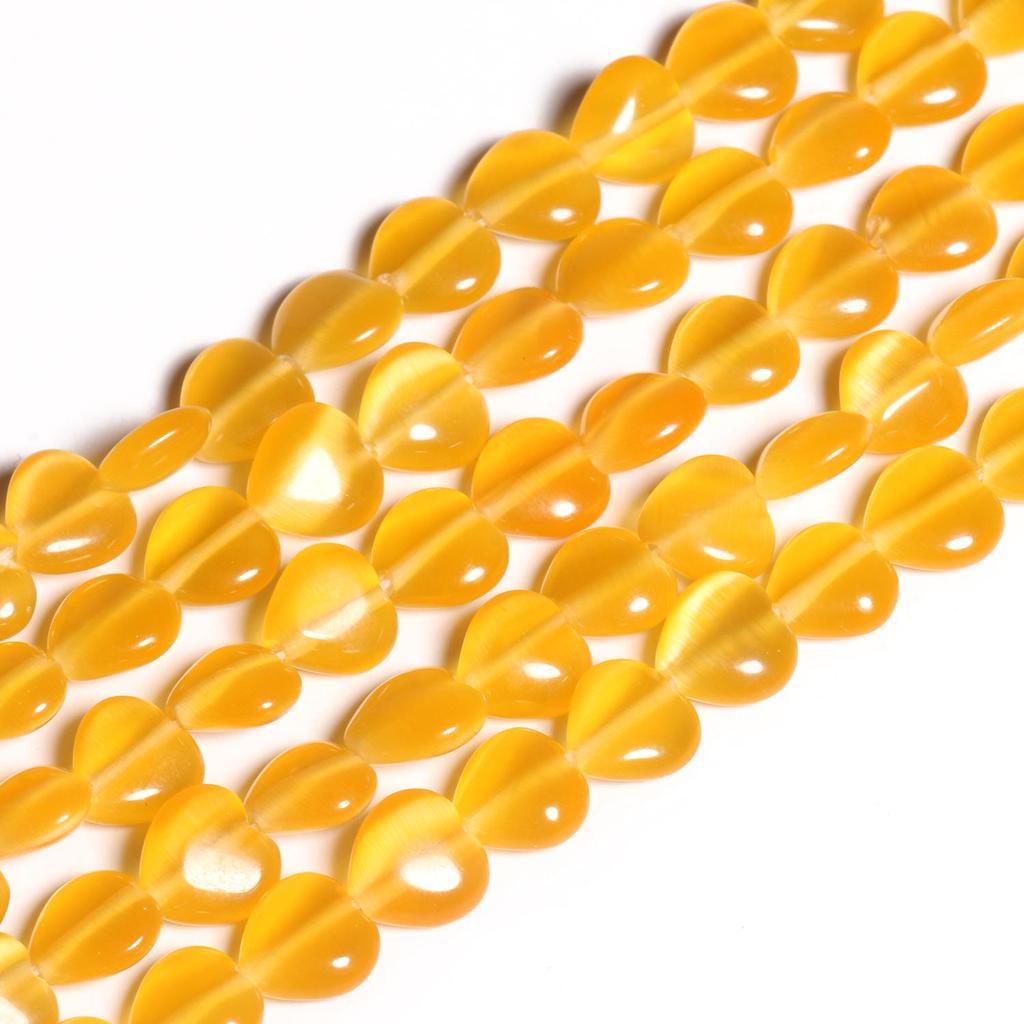 1 шт., бусины из натурального камня, 8 мм, кошачий глаз, лунный камень, опал, в форме сердца, разные цвета, свободные прокладки из бисера, для изготовления ювелирных изделий, браслет, ожерелье