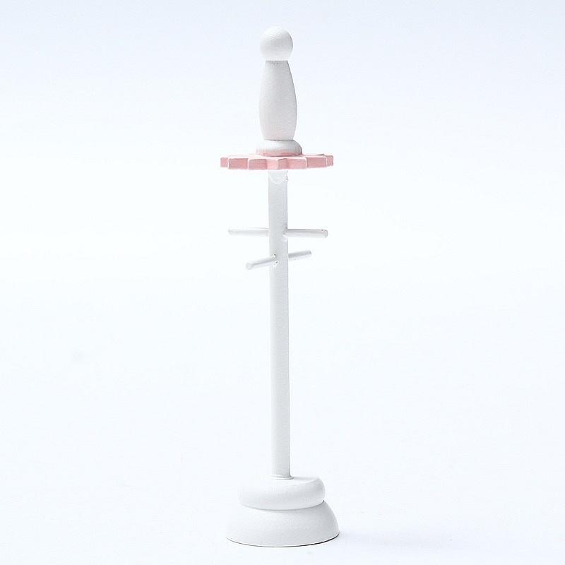 6 шт. / Компл. Деревянный DIY мини кукольный домик мебель для спальни набор игрушек 1/12 имитация мебели модель игрушки для украшения кукольного домика розовый