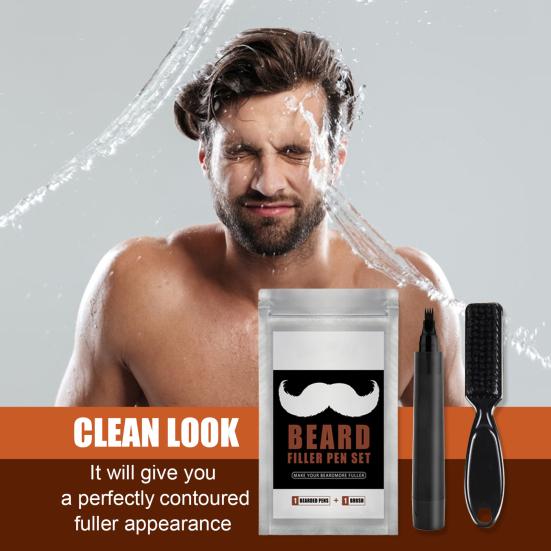 Карандаш для заполнения бороды Используйте простой многоцелевой натуральный набор из 4 наконечников для заполнения бороды для макияжа