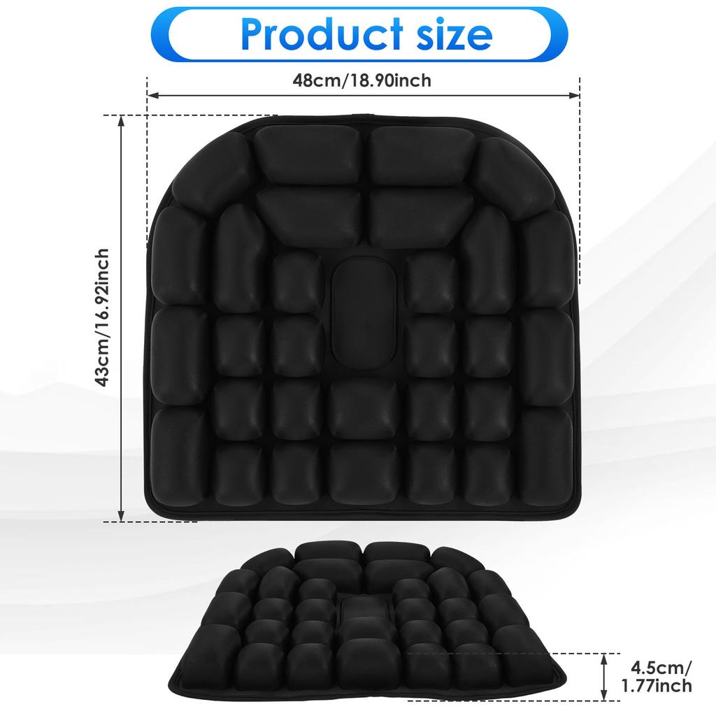 Inflatable Seat Cushion 3D Air Bags Travel Cushion Lightweight Breathable Anti Pressure Ulcer Cushion for Car Office Chair Home