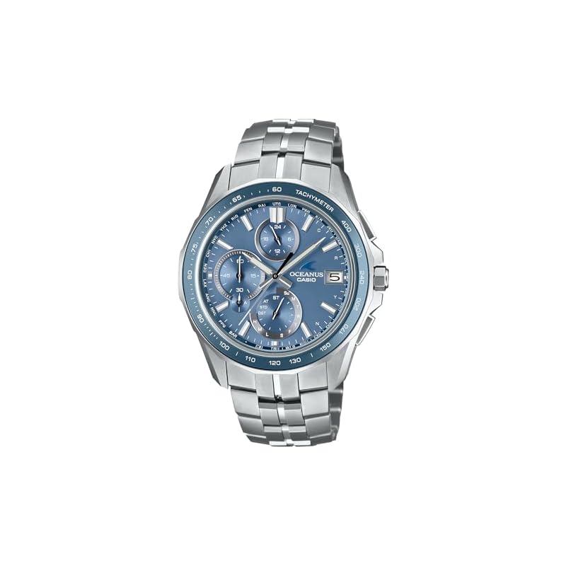 Часы Casio Oceanus (OCW-S7000E-2AJF) Сделано в Японии, Manta, Bluetooth, Радиоуправляемые солнечные часы, Сапфировое стекло, Светло-голубой, Мужские