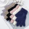 Half-Finger Faux Mink Women's Gloves: Autumn/Winter Student Writing & Cycling. Solid Color, Fingerless, Warm Commuting Gloves.
