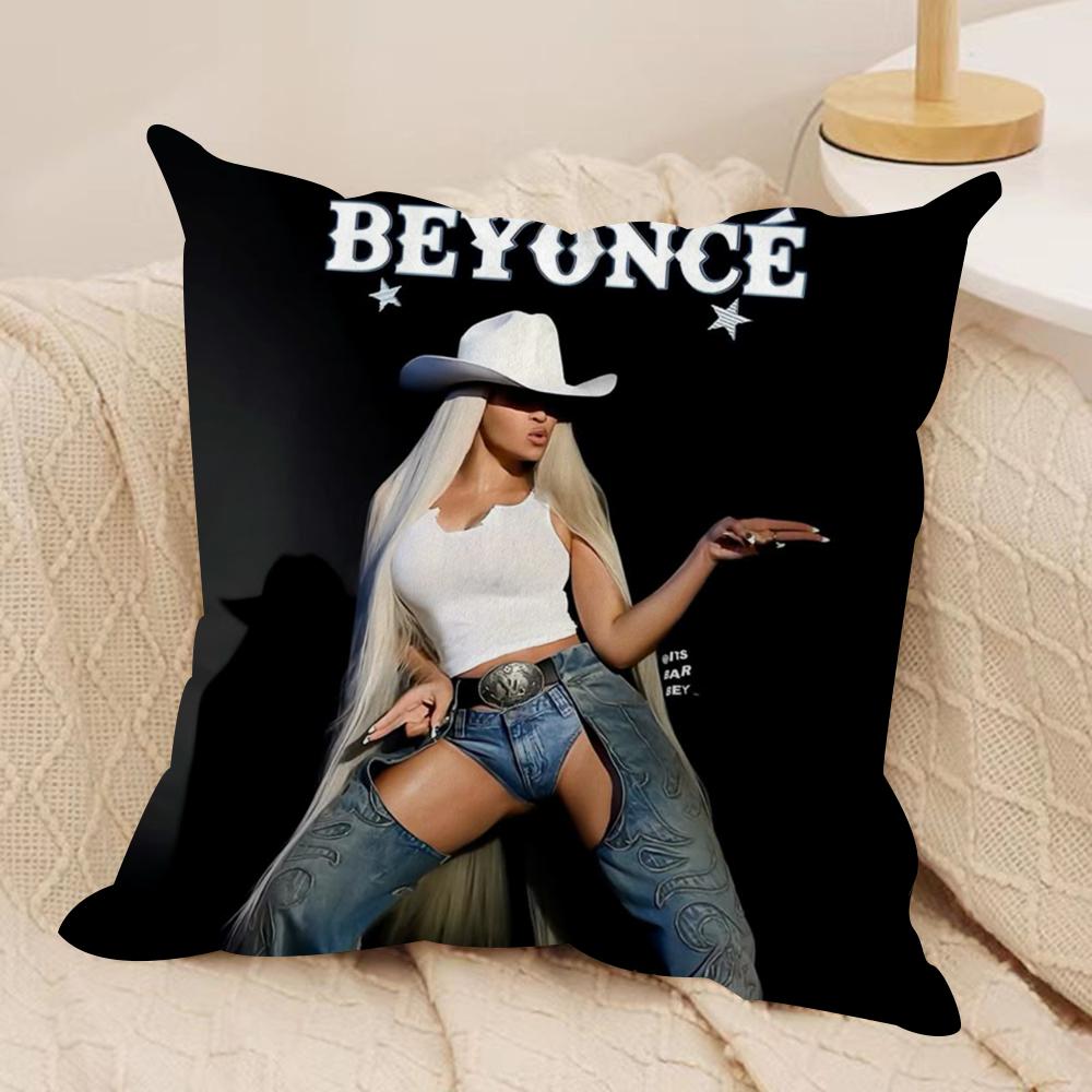 Подушка-чехол для дивана с изображением певца B-Beyonce в ковбойском стиле, мягкая плюшевая, двусторонняя печать | Уютный декор на все сезоны, подарок