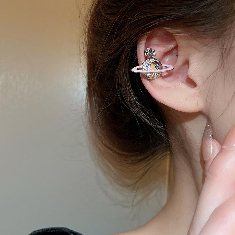 Модные серьги Сатурн с цирконием, женские трендовые элегантные цепочки на ключицы для девочек Y2k, ювелирные аксессуары, подарочные наборы