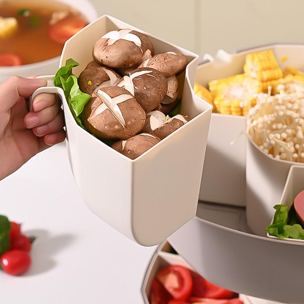 Double Layers Hot Pot Drain Basket Large Capacity Vegetable Container For Home