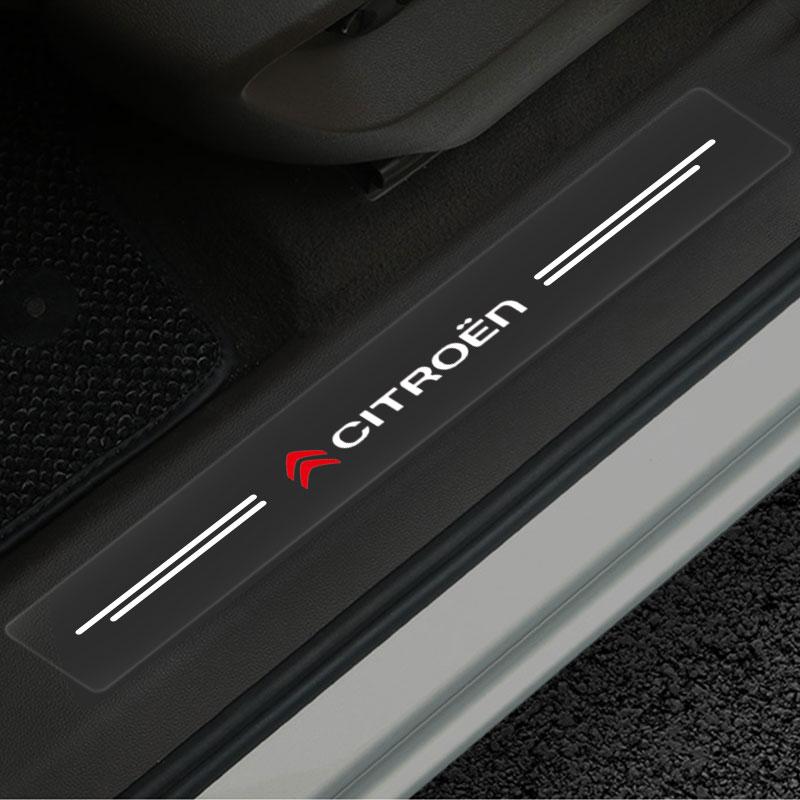 4pcs Car Threshold Sticker Scratch Resistant Transparent Film Protector For Citroen C1 C2 C3 C4 C5 C6 C8 C4L DS3 DS4 DS5 LS DS6 Picasso