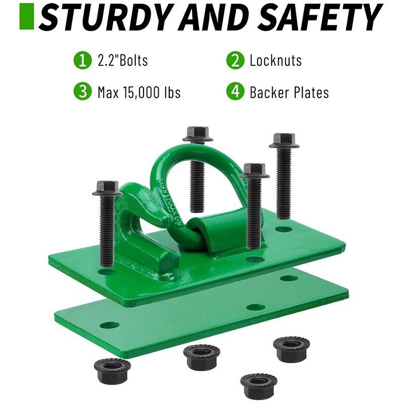 2 Tractor Bucket Hooks Forged Steel Bolt Grab Hook Towing Hook With Backplate Suitable For Tractor Bucket TrucksMAX15000 pounds