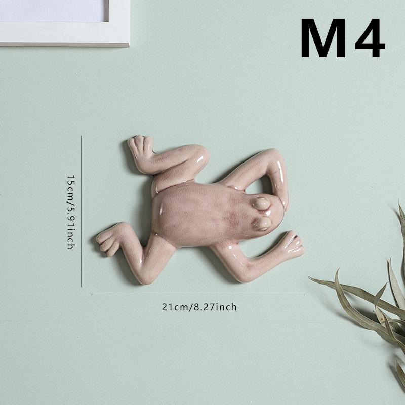 Nordic Style Ceramic Frog Wall Hanging Ornaments Living Room Background Display Crafts 3D Frog Wall Hanging Decoration