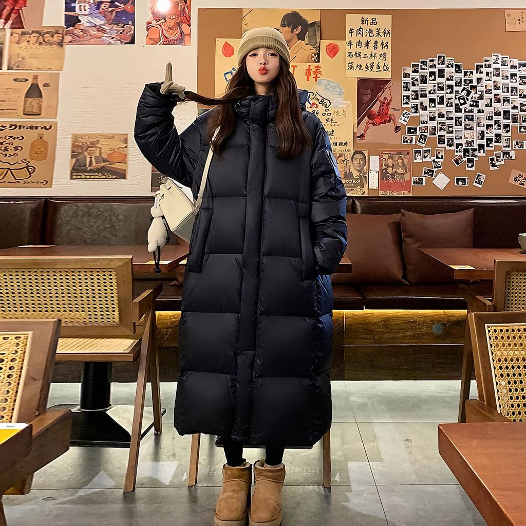 Down Jacket Women's Winter New Korean-style Knee-length Warm Thickened Loose Long Coat