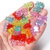 Yousheng 100 шт. разноцветные бусины в виде медведя прозрачные акриловые цветные бусины в виде медведя мини-подвески в виде медведя для браслета, ожерелья, сделай сам, ремесла, изготовление ювелирных изделий