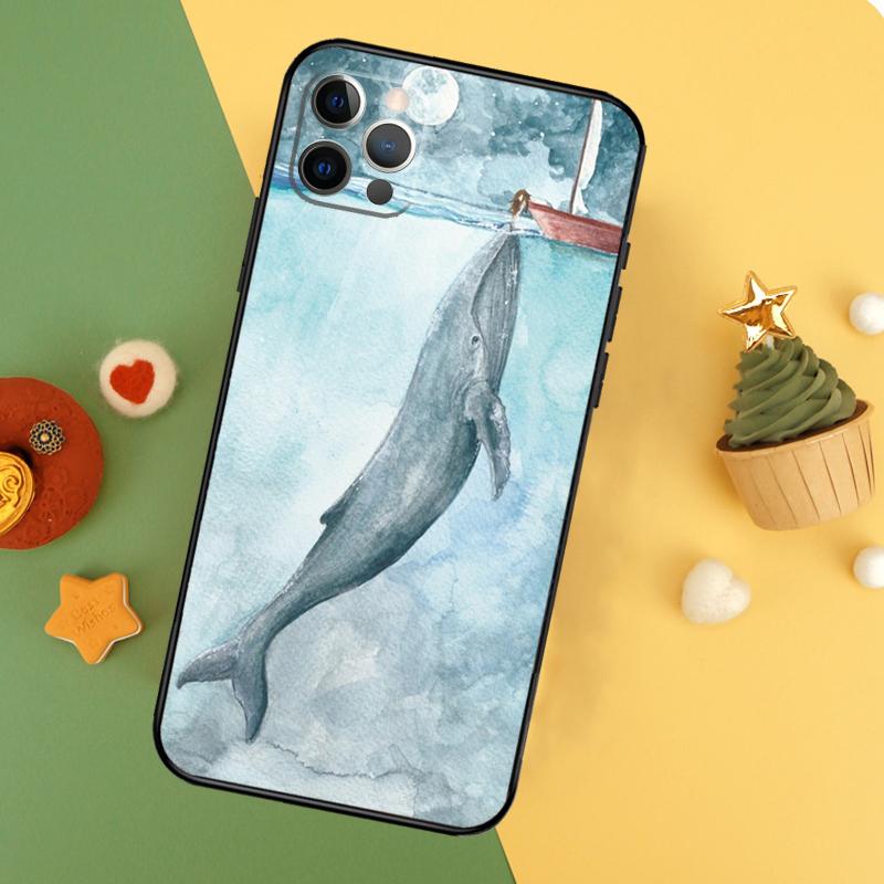 Мультяшный чехол-кит для iPhone 16 15 11 12 13 14 Pro Max XS Max X XR 7 8 Plus 12 13 Mini