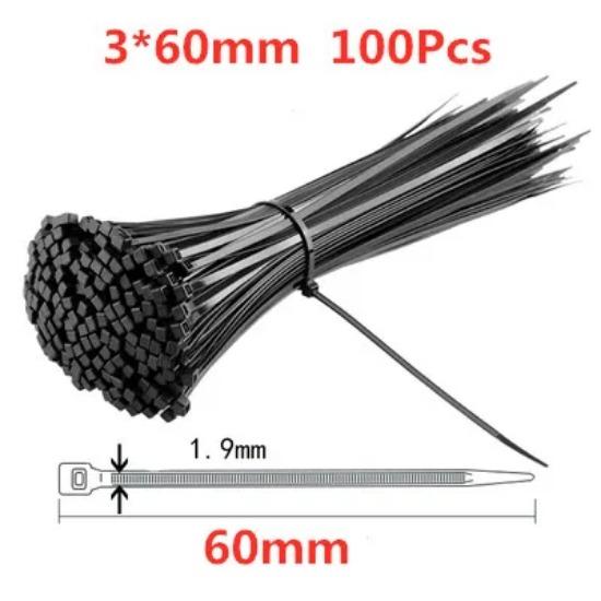 100 шт. Самоблокирующиеся пластиковые нейлоновые стяжки Черные 5X300 Кабельные стяжки Крепежное кольцо 3X200 Кабельные стяжки Хомуты-молнии Ремешок Набор нейлоновых кабельных стяжек