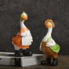 Мультяшная фигурка утки, смола, мать, отец, утка, статуя, скульптура животного, домашний офис, настольный сад, украшение, украшение, фестиваль, подарок