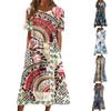 Women's Casual Dresses Printed Dresses Summer Dresses Printed Pleated Round Neck Midi Dresses Basic Classic Outdoor Daily Short Sleeve Loose Dresses