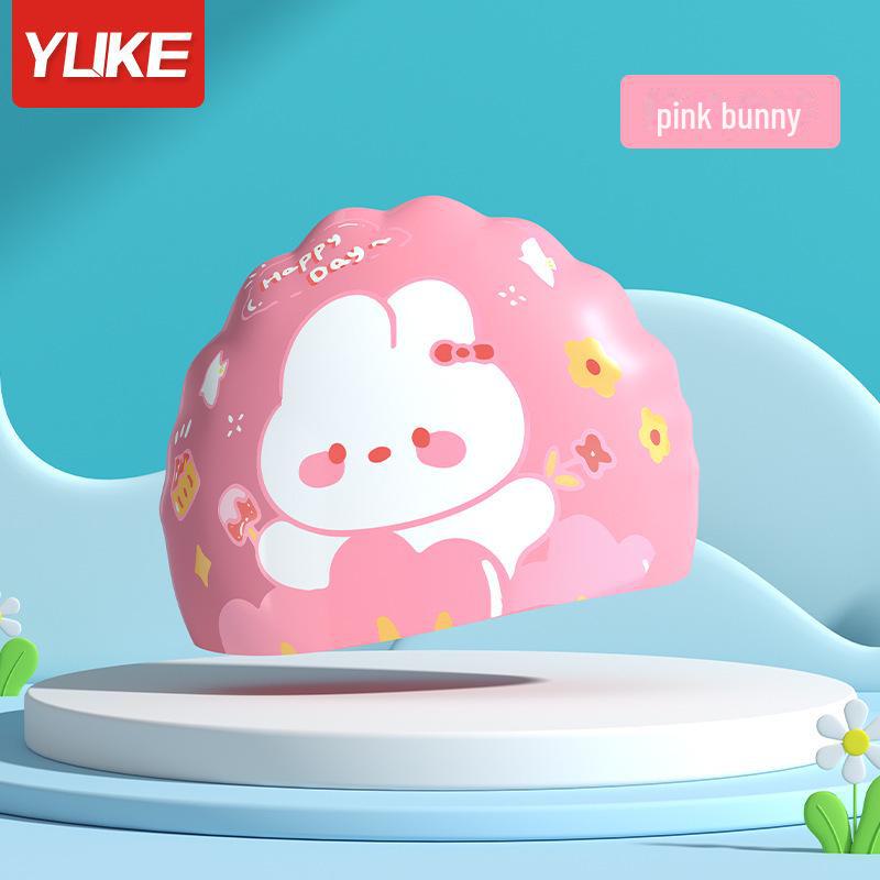 Оригинальная детская шапочка для плавания и очки Yuke Cartoon из искусственной кожи с защитой ушей
