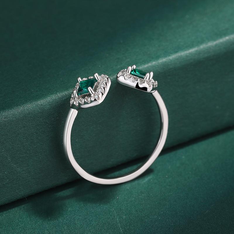 Fashion Couple S925 Silver Ring for Women Emerald Original Genuine Sterling S925 Silver Christmas Gift Jewelry Bridal Sterling Silver Jewelry