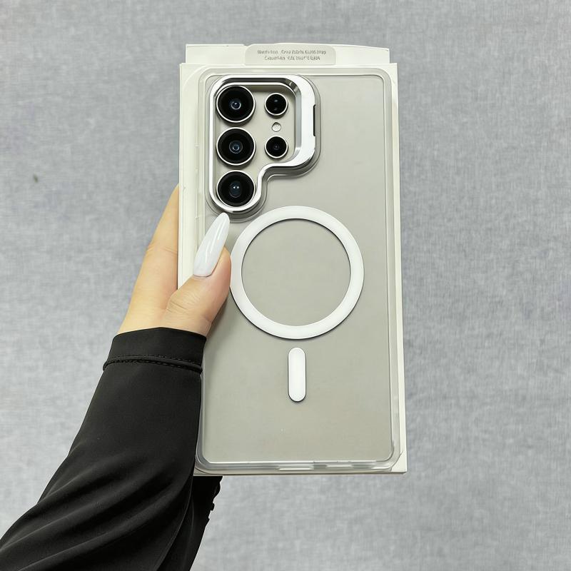 Полупрозрачный Матовый Бронированный Чехол Для Samsung Galaxy S26 S25 S24 S23 Ultra Plus FE A16 A26 A36 A56 A17 Магнитная Крышка для Беспроводной Зарядки