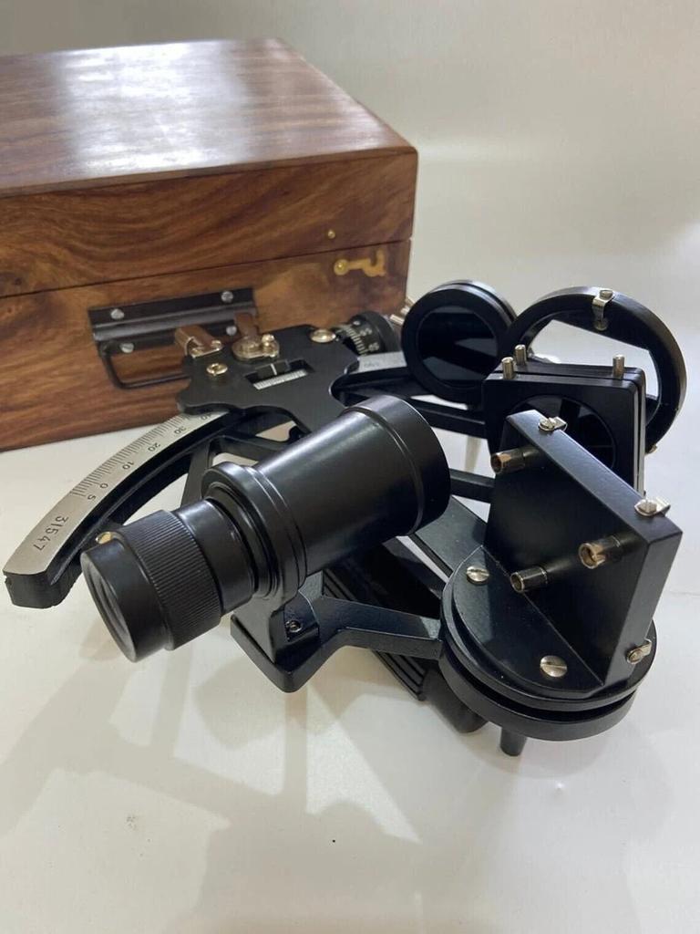 Tamaya Working Black Brass Nautical Sextant-Vintage Navigation Antique Style