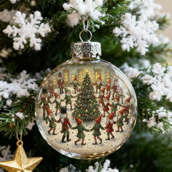 Прозрачные шары Винтажные украшения Домик в снежной деревне/Рождественская елка/Снеговик Подвесные шары для фермерского дома Рождественская елка Праздничная Свадебная Домашняя Декорация