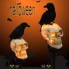 600mah Garden Halloween Outdoor Decoration Solar Lights, Waterproof Ghost Lights, Skull Solar Garden Lights with Black Crow On Skull