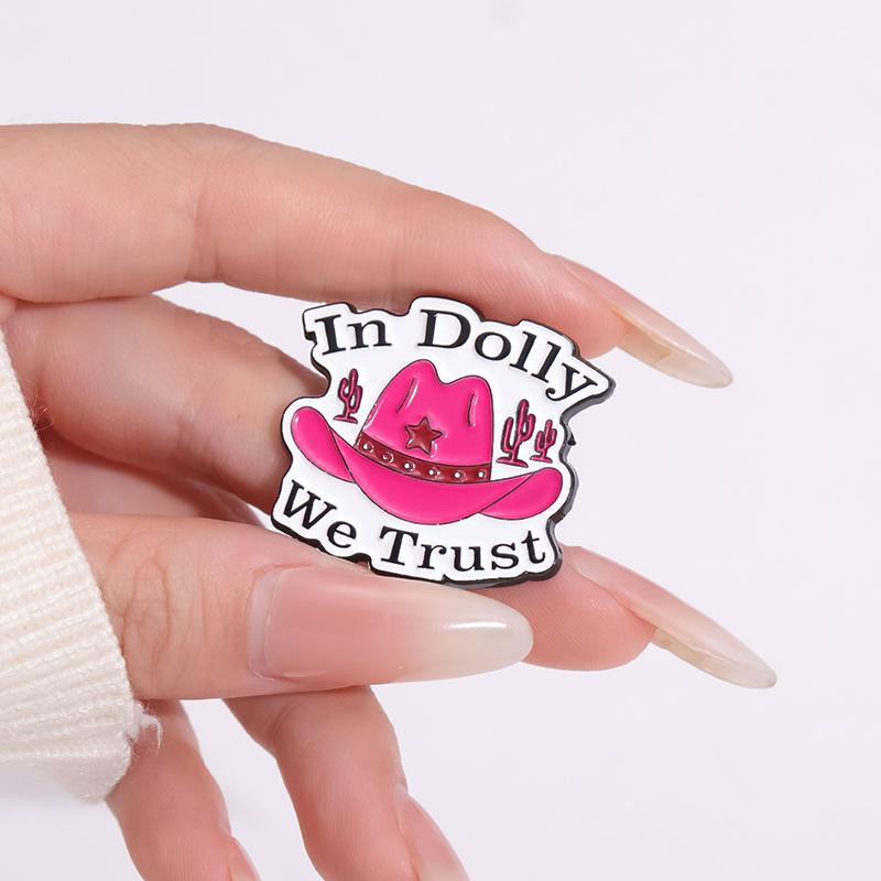 Эмалевые значки «Ковбойская шляпа» на заказ «In Dolly We Trust» Броши Значки на лацкан Готическая бижутерия Подарок для детей и друзей