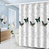 1x Butterfly and Floral Print Polyester Shower Curtain - Thick and Warm Bathroom Decor with Hooks, Machine Washable