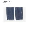 Zaprha 2025 New Arrival Fashion Holes Wide Leg High Waist Arc Profile Denim Female Loose Feeling 8197011