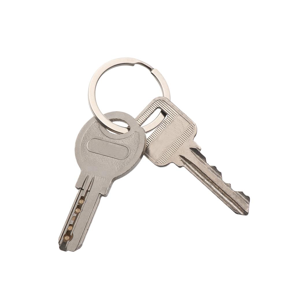 10Pcs/Pack 25/28/30/32mm Clasps Pocket Keychain Split Key Ring Stainless Steel Chain Loop