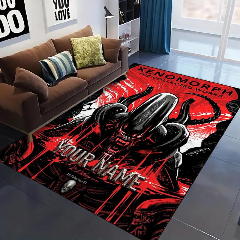 Name Custom Aliens Monster Carpet Rug for Living Room Bedroom Home Sofa Decoration,Kids play Non-slip Floor Mat