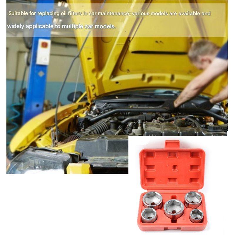 For Efficient Maintenance Cap Type Oil Filter Wrench Tool Set(5-Piece) For Automotive Repair Tools