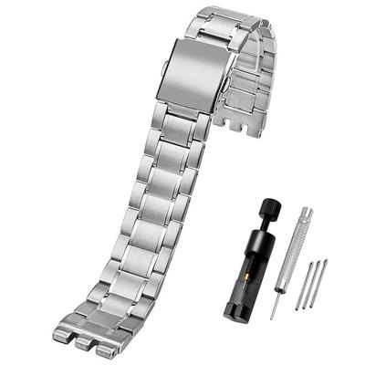 Сменный ремешок из нержавеющей стали ZHUOLEI для часов Swatch 19 мм и 21 мм. (В комплект входят 3 пружинных штифта, инструмент для их снятия и коробка.)