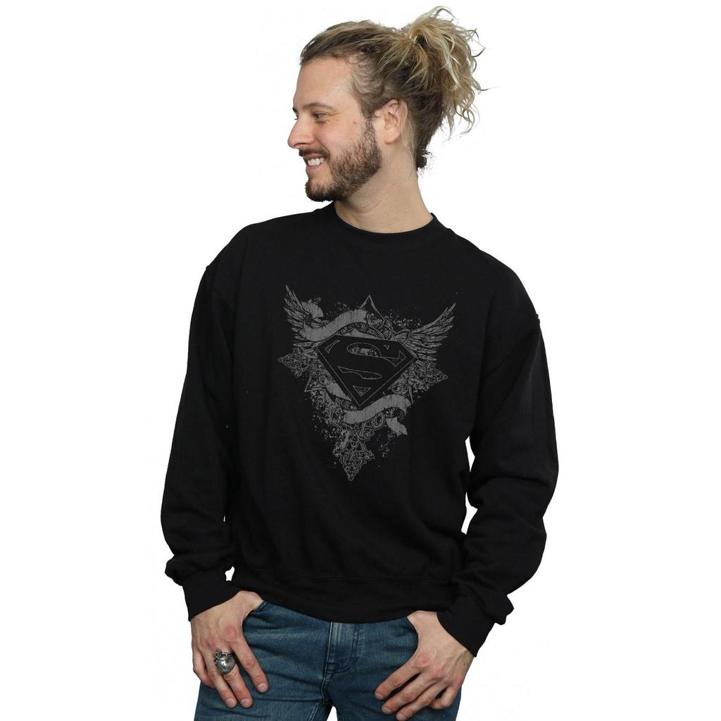 DC Comics Mens Superman Wings Logo Sweatshirt