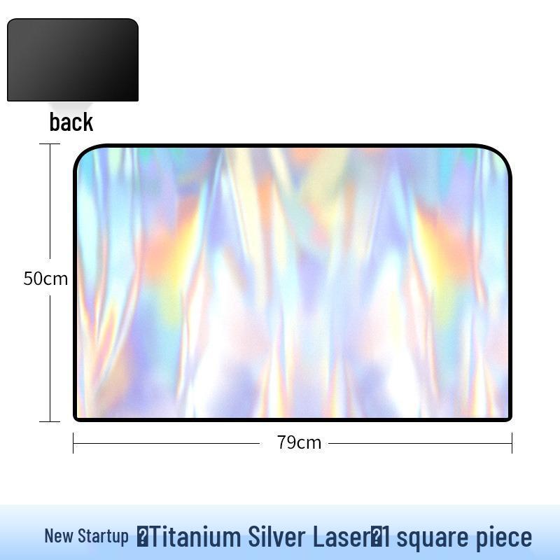 Iridescent Titanium Silver Reflective Car Sunshade Curtains