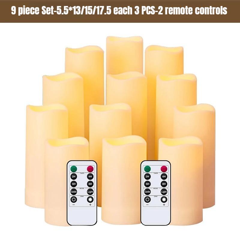 9/12/24 шт. Беспламенная светодиодная свеча, креативная свеча для загадывания желаний, рождественская декоративная колонная свеча, искусственная пластиковая свеча, работающая от батареек, для дома, свадьбы